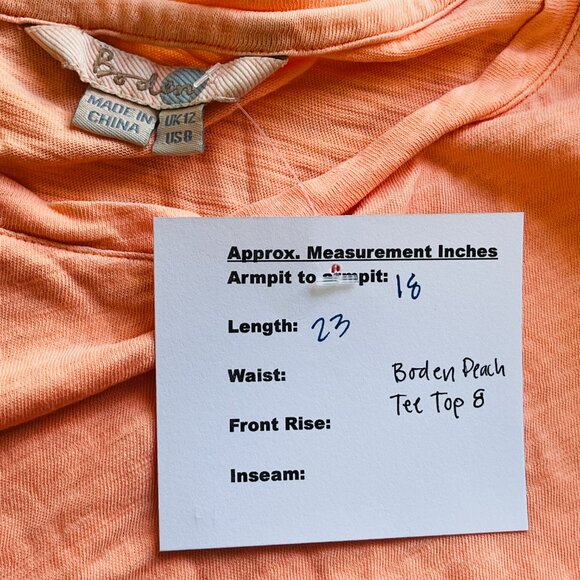 Boden Peach Tee Top 8 - Picture 4 of 4